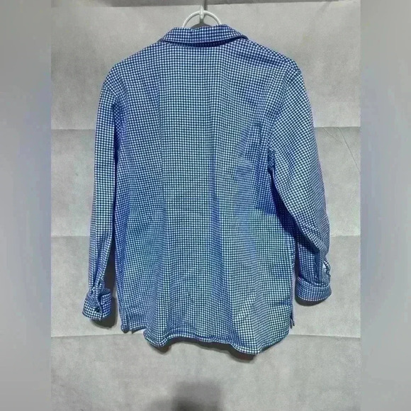 Diane's Essentials Womens L Jacket Gingham Stretch Denim Rhinestone Butterfly - Picture 2 of 5